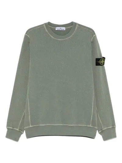 STONE ISLAND STONE ISLAND CREWNECK SWEATSHIRT MALFILÉ FLEECE 'OLD' EFFECT