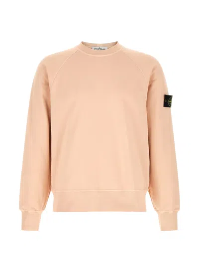 Stone Island 6100060 Cotton Sweatshirt Raglan Sleeves In Orange