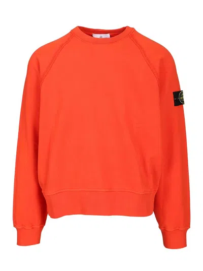 STONE ISLAND CREWNECK SWEATSHIRT SWEATSHIRTS RED