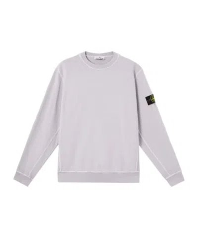 Stone Island Compass-badge Crewneck Sweatshirt In Purple