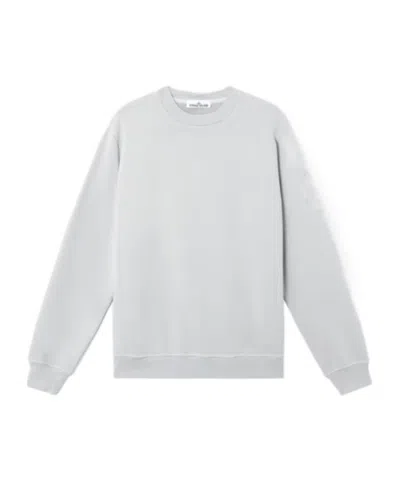Stone Island Crewneck Sweatshirt With Compass Embroidery In Gray