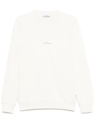 STONE ISLAND STONE ISLAND CREWNECK SWEATSHIRT WITH 'INSTITUTIONAL FIVE' PRINT COTTON FLEECE