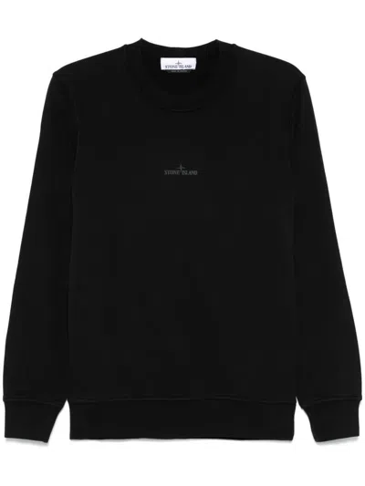 STONE ISLAND STONE ISLAND CREWNECK SWEATSHIRT WITH 'INSTITUTIONAL FIVE' PRINT COTTON FLEECE