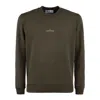 Stone Island Crewneck Sweatshirt With 'institutional Five' Print In Green