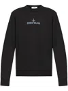 Stone Island Logo-print Cotton Sweatshirt In Black