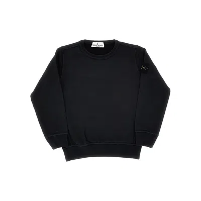 Stone Island Crewneck Sweatshirt With Logo Badge Kids In Black
