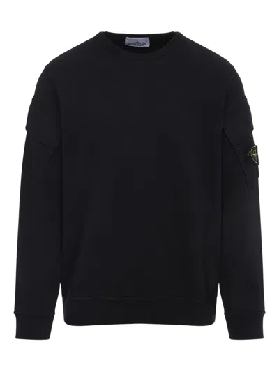 STONE ISLAND CREWNECK SWEATSHIRT WITH LOGO PATCH STONE ISLAND