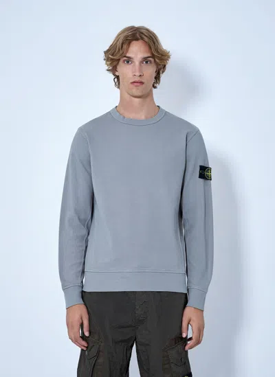 Stone Island Crewneck Sweatshirt With Sleeve Logo Patch In Grey