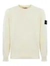 STONE ISLAND SUÉTER CUELLO REDONDO - BLANCO