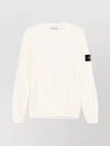 Stone Island Wool Blend Sweatshirt With Iconic Logo Patch And Timeless Design In White