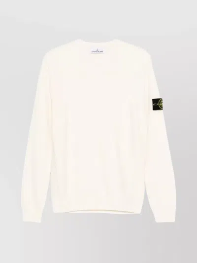 STONE ISLAND CREWNECK WOOL SWEATER RIBBED CUFFS