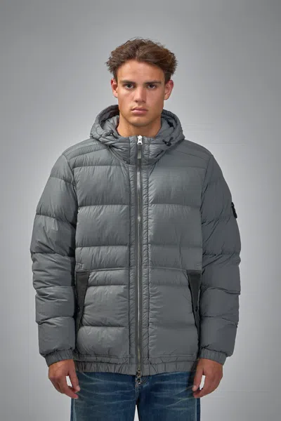 STONE ISLAND CRICKLE REPS HOODED DOWN JACKET