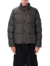 Stone Island Wind Resistant Crinkled Effect Down Jacket Clothing In Gray