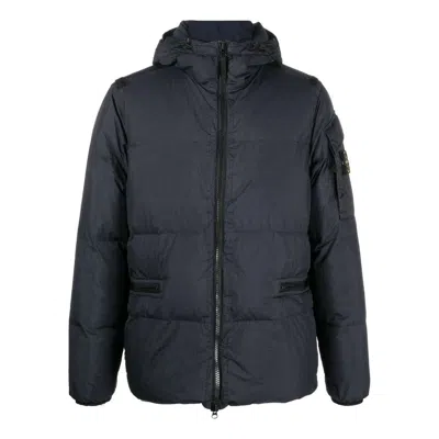 Stone Island Crinkle Reps Down Jacket 'navy' In Blue