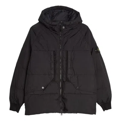 Stone Island Crinkle Reps Hooded Down Jacket 'black'