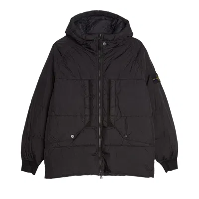Pre-owned Stone Island Crinkle Reps Hooded Down Jacket 'black' | Men's Size Xxl