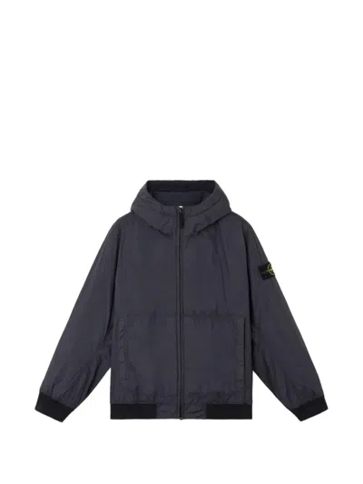 Stone Island Crinkle Reps Hooded Jacket In Blue