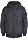 Stone Island Mens Dark Blue Crinkle Logo-patch Padded Shell Jacket In Blue