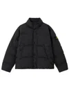Stone Island Crinkle Reps Ny Puffer Jacket With High Collar In Black