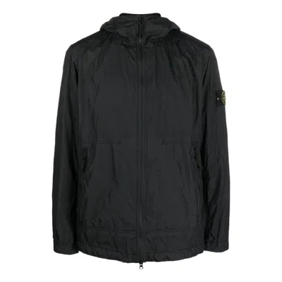 Stone Island Crinkle Reps Light Hooded Jacket 'black'