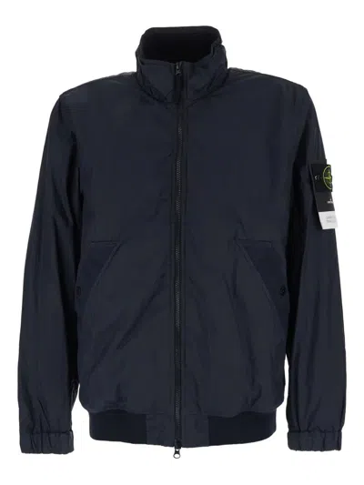 Stone Island `crinkle Reps Ny` Bomber In Blue