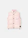 Stone Island Quilted High Collar Sleeveless Vest In Pink