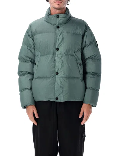 Stone Island Crinkle Reps Ny Down Jacket With Anti-drop Garment Dye Finish In Ocean Green