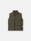 Stone Island Nylon Down Vest In Brown