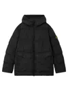 Stone Island Crinkle Reps Ny Hooded Down Jacket In Recycled Nylon In Black