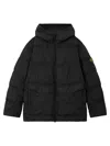 Stone Island Crinkle Reps Ny Hooded Down Jacket In Recycled Nylon In Black