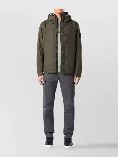 Stone Island Crinkle Reps Ny Jackets Hood In Green