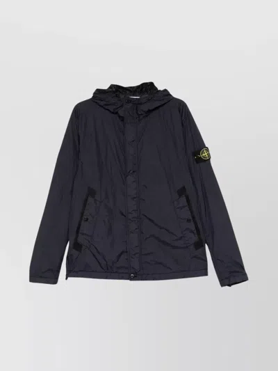 Stone Island Crinkle Reps Ny Jackets Hooded Design In Blue