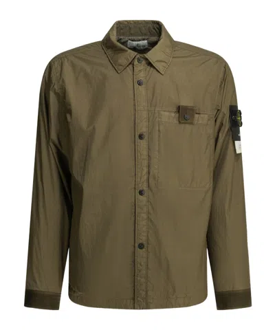 Stone Island Military-style Padded Coat With Polyamide Lining For Men In Military Green