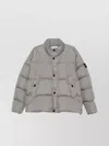 Stone Island Crinkle Reps Ny Padded High Collar Jacket In Gray