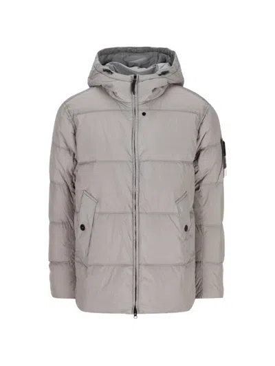 Stone Island Crinkle Reps Ny Padded Jacket In Gray