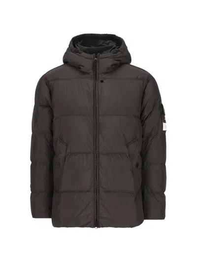 Stone Island Crinkle Reps Ny Padded Jacket In Brown