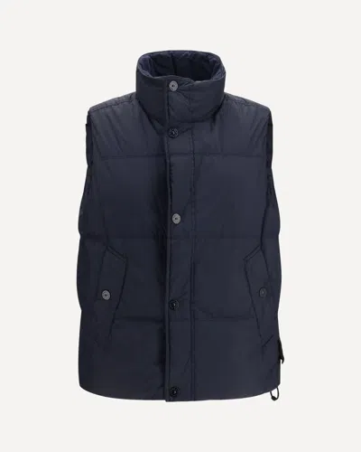 Stone Island Crinkle Reps Ny Padded Vest In Blue