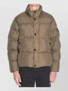 Stone Island Wind-resistant Padded Bomber Jacket In Brown