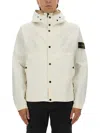 Stone Island Hooded Quilted Jacket Side Pockets In White