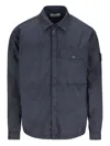 Stone Island Crinkle Reps Shirt-jacket In Blue