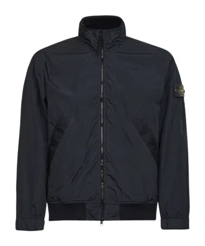 Stone Island Crinkled Badge Jacket In Black