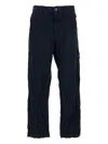 Stone Island Straight Textured Fabric Trousers With Belt Loops