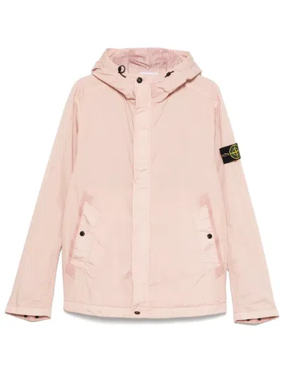 Stone Island Crinkled Jacket In Pink