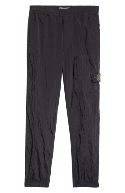 Stone Island Crinkled Nylon Joggers In Black