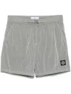 Stone Island Crinkled Shorts In Grey