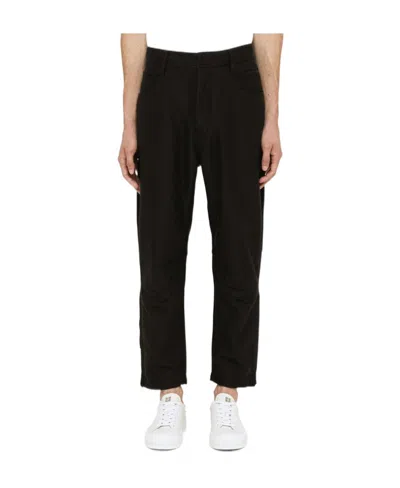 Stone Island Cropped Tailored Trousers In Black