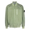 Stone Island Giubbotto Logo Patch Bomber Jacket In Green
