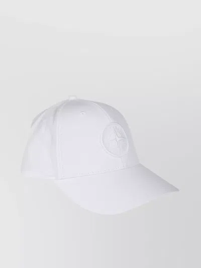 Stone Island Curved Brim Structured Hat In White