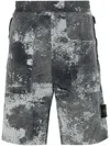 Stone Island D Camo Logo-patch Shorts In Grey
