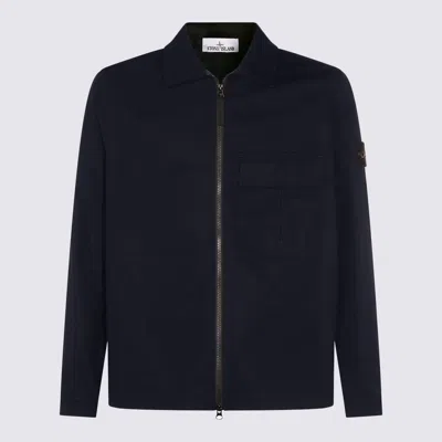 STONE ISLAND DARK BLUE COTTON CASUAL JACKET